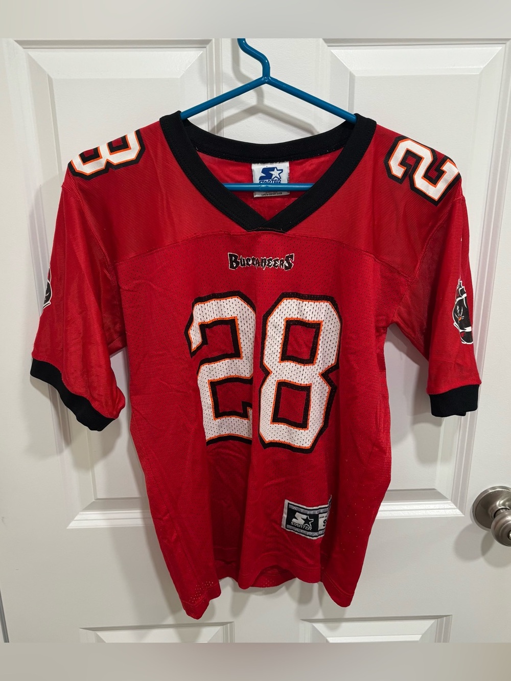 Vintage Starter Tampa Bat Buccaneers Warrick Dunn #28 Football Jersey Boys Small
